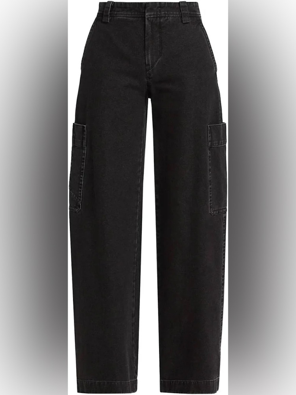 Vince Washed Black Wide-Leg Cargo Pants